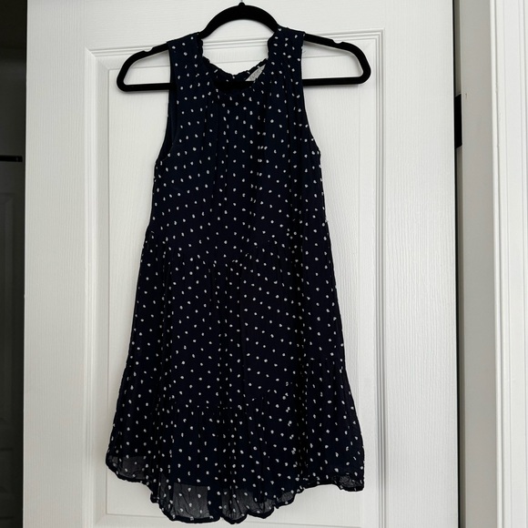 Loft, size XXS petite, polka dot dress, navy and white - Picture 2 of 3